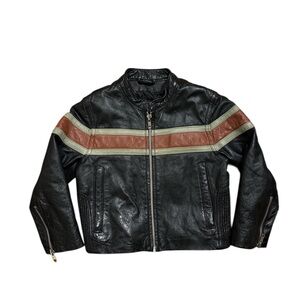 Wilsons Leather M. Julian Cafe Racer Kids Quilted Biker Jacket Full Zip | Sz XS